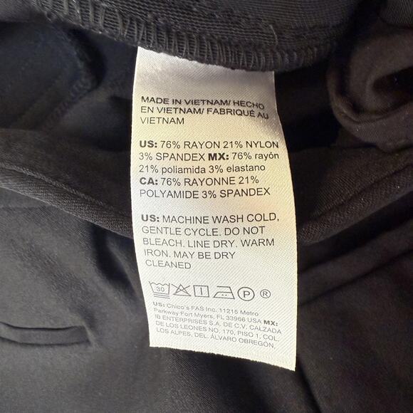 Chico's Pants Womens 0R Black Straight Leg Pull On Stretch Dress Career Work - Picture 5 of 11